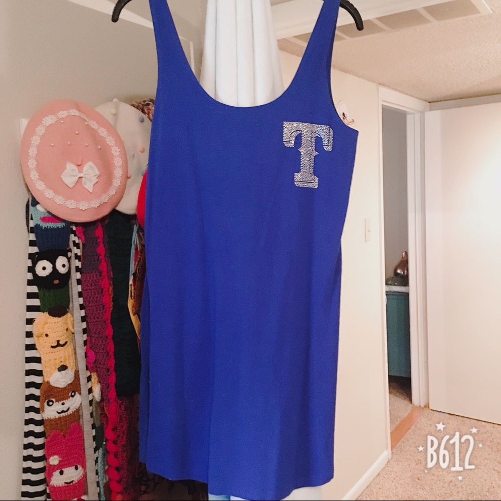 MLB Texas Rangers Long Tank Dress w/ rhinestones